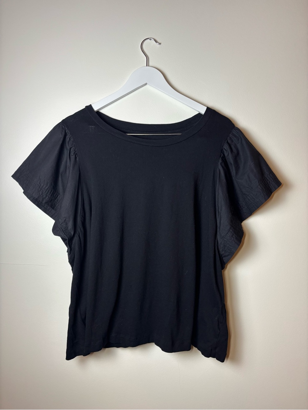 Old Navy Black Flutter Sleeve Tee, size XXL